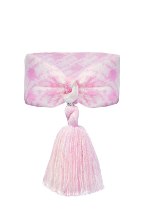 LDYBG BOUCLE HEAD-BAND WHITE & PINK